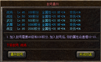 封号晋升隐藏属性全解：新开传奇SF变强必